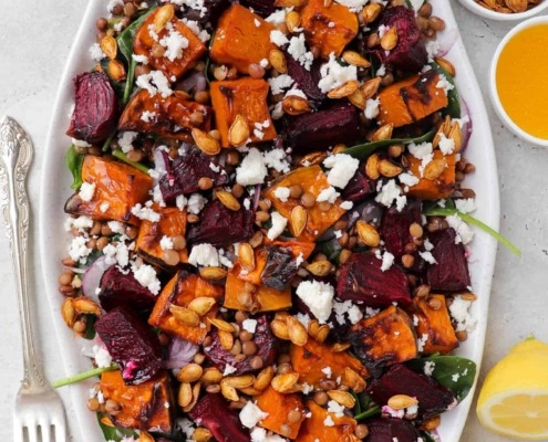 Beet Root Pumpkin Salad Image and Recipe Credit to: